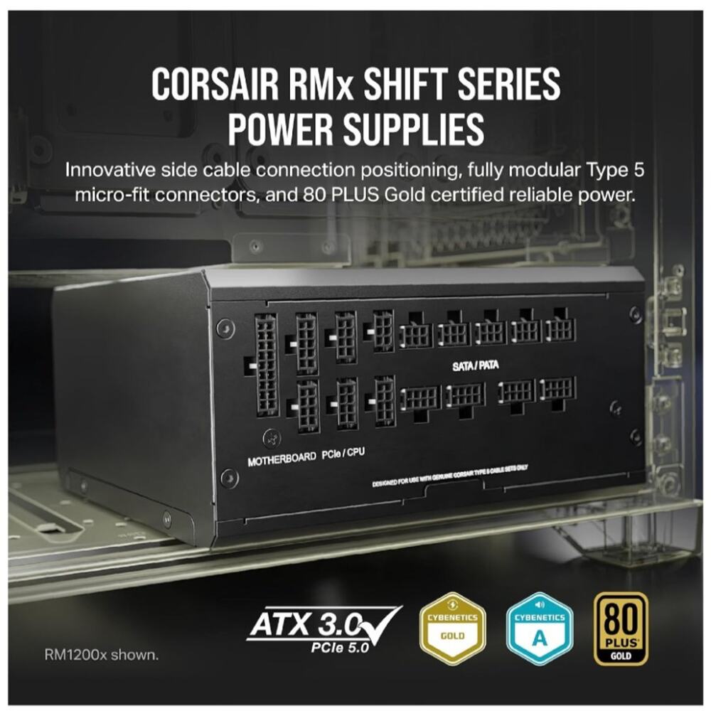 CORSAIR 1000W RMx Shift RM1000x Shift Fully Modular 80PLUS Gold ATX Power Supply - Picture 2 of 7